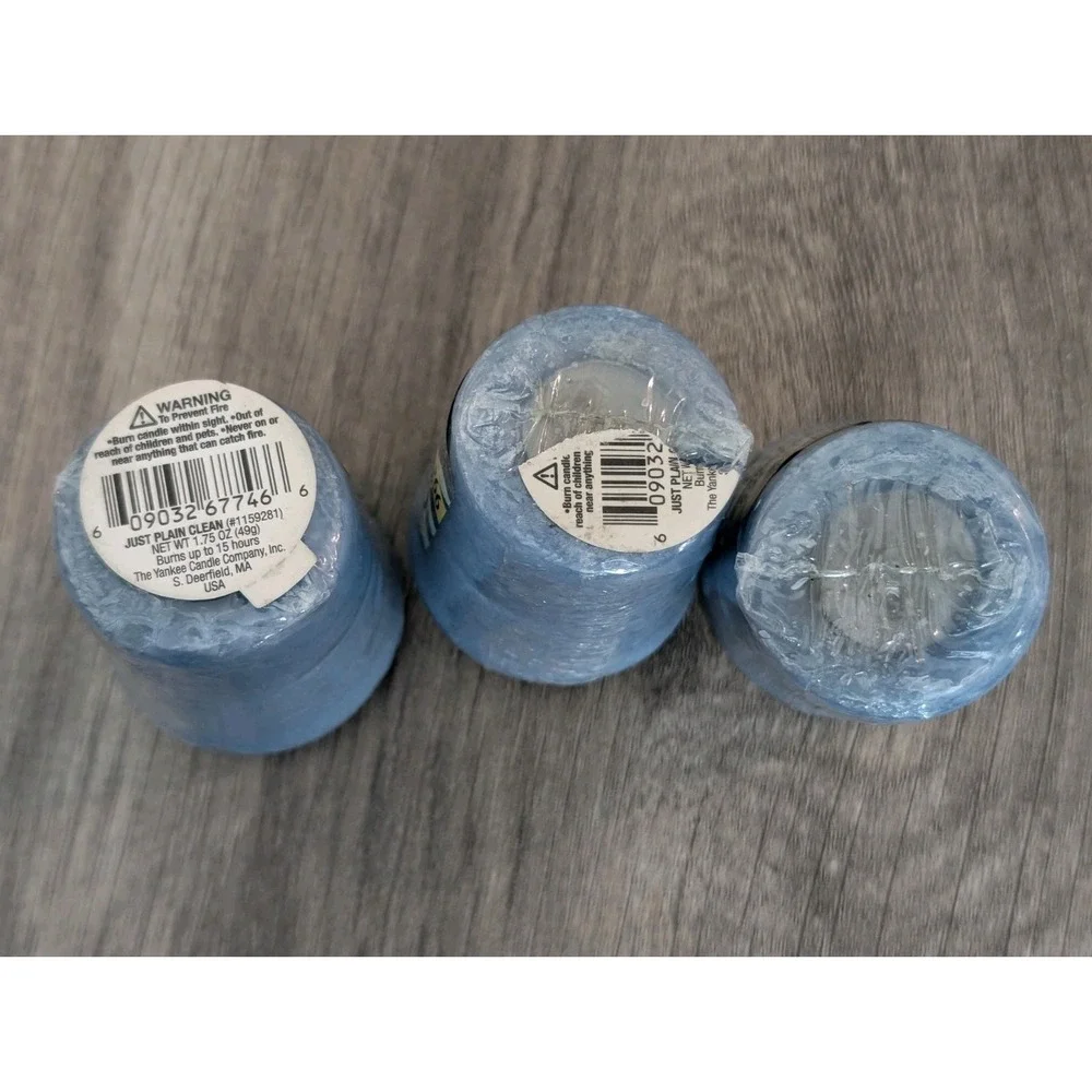 3 Yankee Candle Good Air Odor Eliminating Just Plain Clean Votives 1.75 oz Rare
